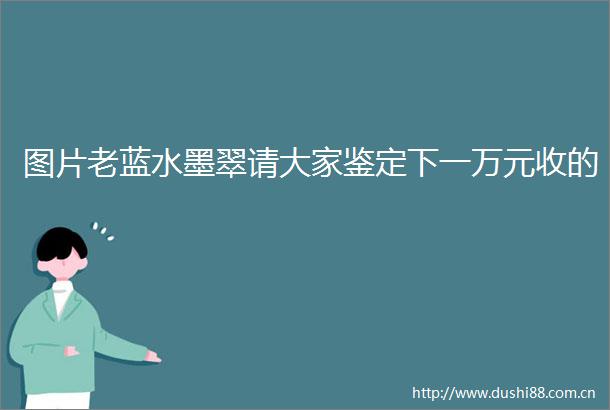 图片老蓝水墨翠请大家鉴定下一万元收的