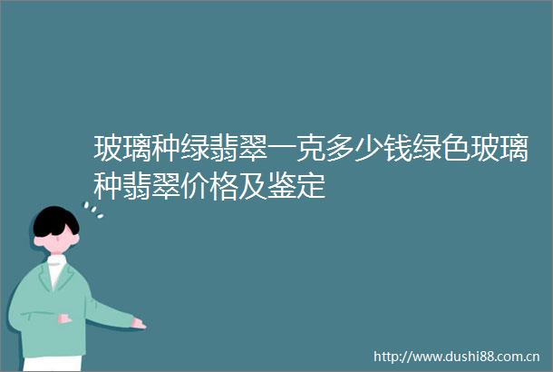玻璃种绿翡翠一克多少钱绿色玻璃种翡翠价格及鉴定