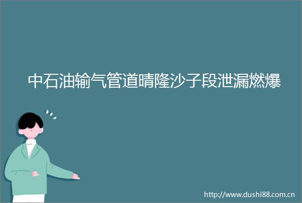 中石油输气管道晴隆沙子段泄漏燃爆