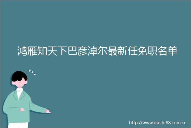 鸿雁知天下巴彦淖尔最新任免职名单
