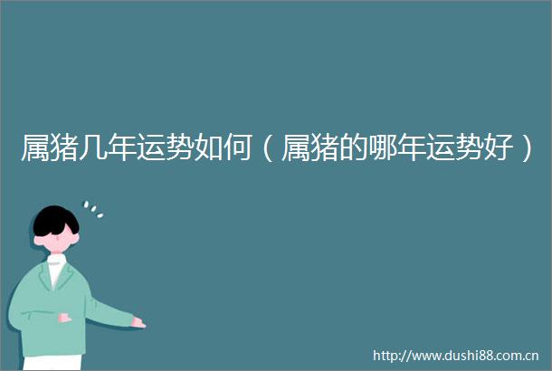 属猪几年运势如何（属猪的哪年运势好）