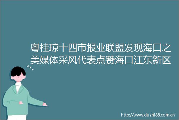 粤桂琼十四市报业联盟发现海口之美媒体采风代表点赞海口江东新区巨大的变化让我惊讶