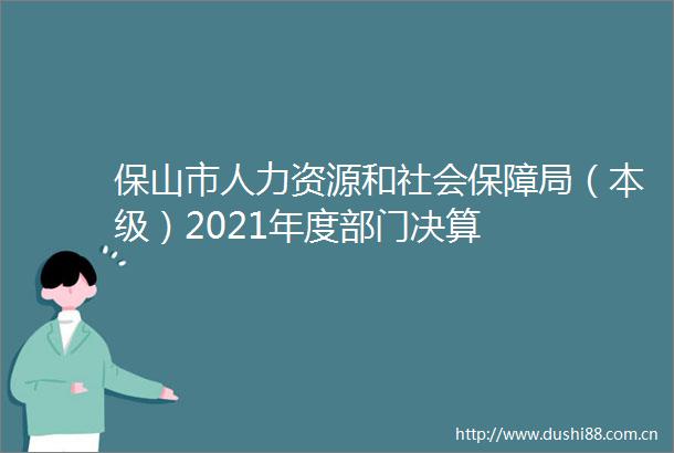 保山市人力资源和社会保障局（本级）2021年度部门决算