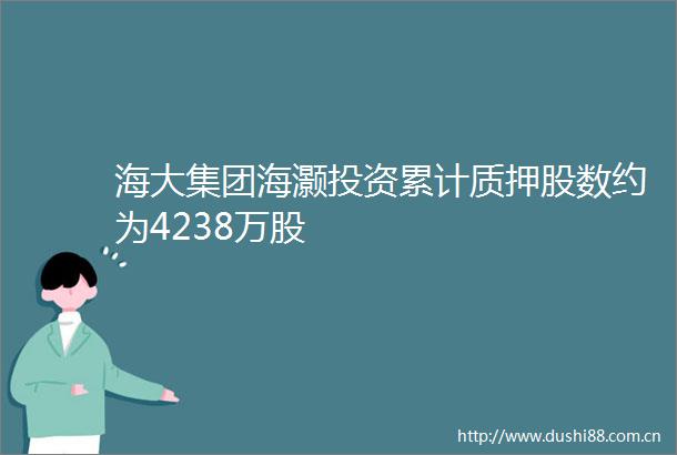 海大集团海灏投资累计质押股数约为4238万股