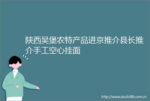 陕西吴堡农特产品进京推介县长推介手工空心挂面