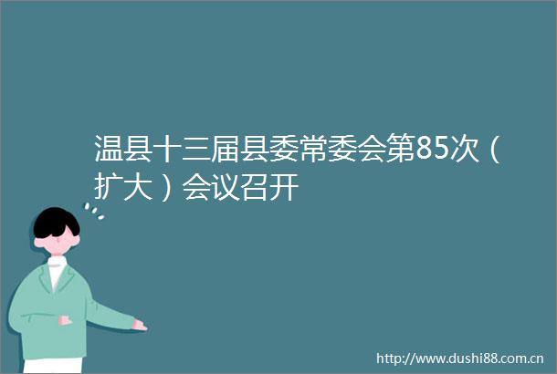 温县十三届县委常委会第85次（扩大）会议召开