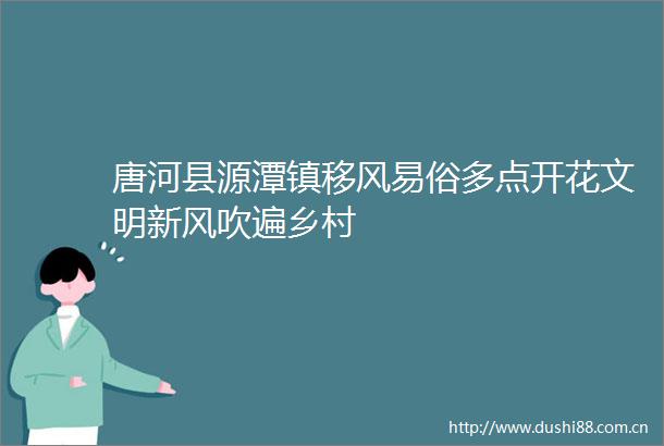 唐河县源潭镇移风易俗多点开花文明新风吹遍乡村
