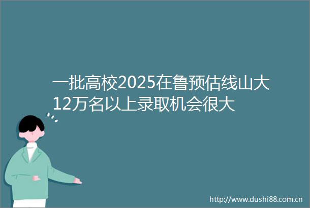 一批高校2025在鲁预估线山大12万名以上录取机会很大