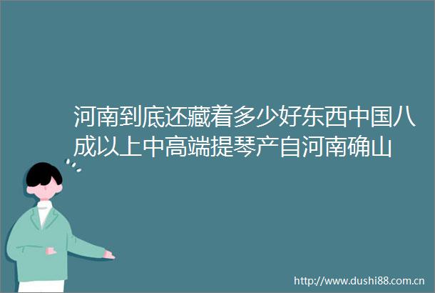 河南到底还藏着多少好东西八成以上中高端提琴产自河南确山
