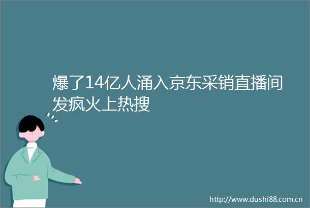 爆了14亿人涌入京东采销直播间发疯火上热搜