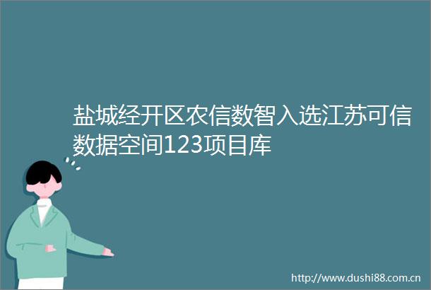 盐城经开区农信数智入选江苏可信数据空间123项目库