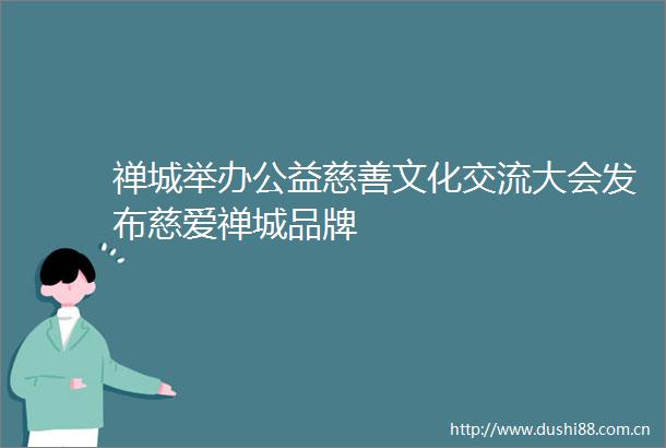 禅城举办公益慈善文化交流大会发布慈爱禅城品牌