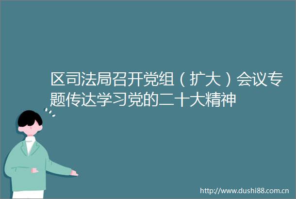 区司法局召开党组（扩大）会议专题传达学习党的二十大精神