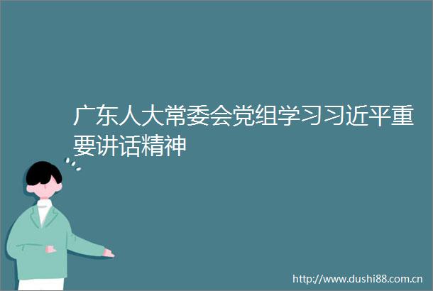广东人大常委会党组学习重要讲话精神