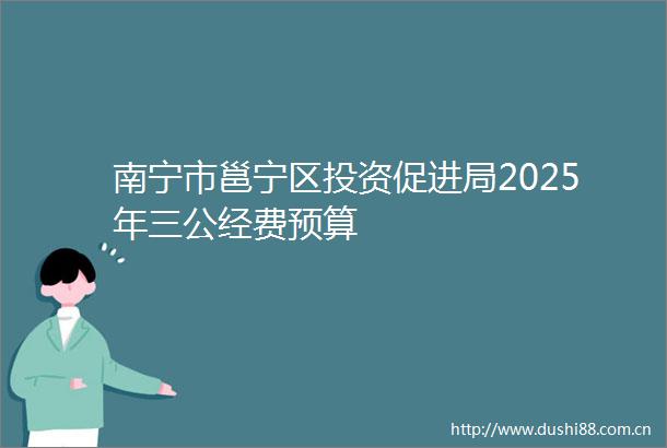南宁市邕宁区投资促进局2025年三公经费预算
