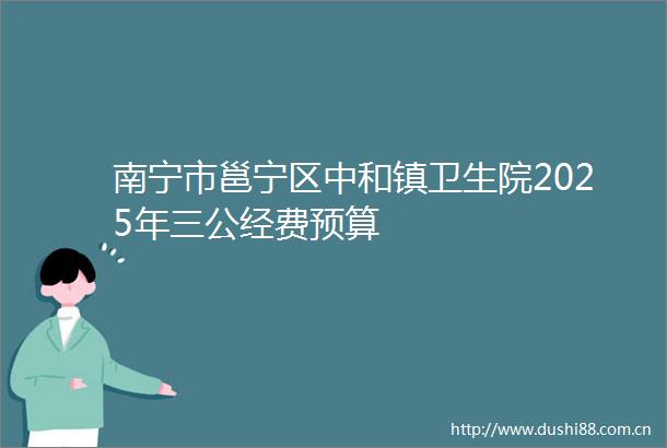 南宁市邕宁区中和镇卫生院2025年三公经费预算