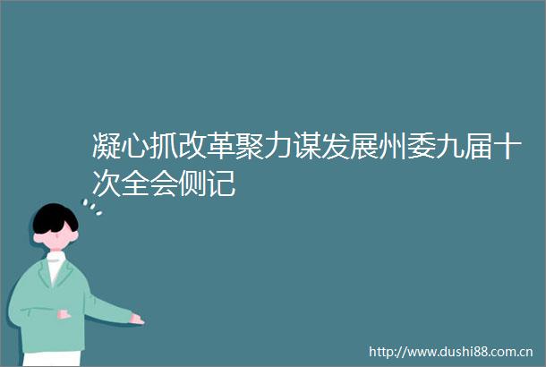 凝心抓改革聚力谋发展州委九届十次全会侧记