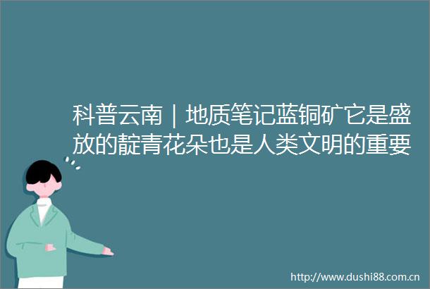 科普云南｜地质笔记蓝铜矿它是盛放的靛青花朵也是人类文明的重要使者