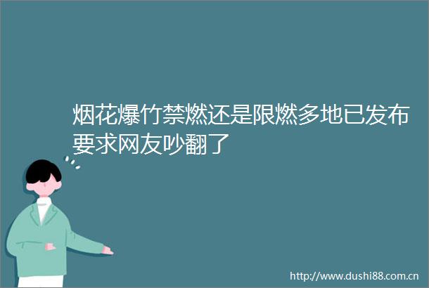烟花爆竹禁燃还是限燃多地已发布要求网友吵翻了