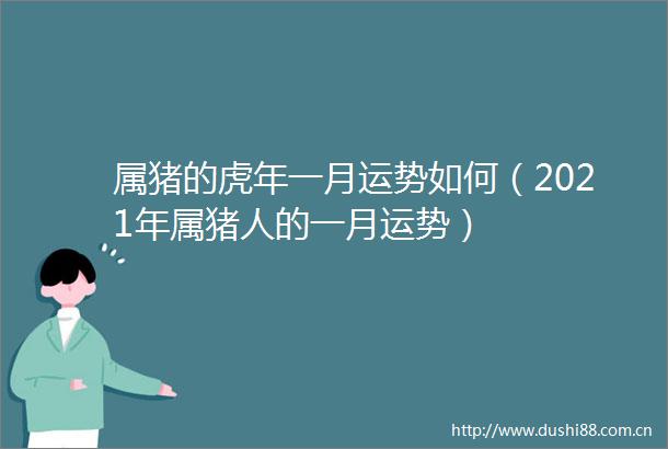 属猪的虎年一月运势如何（2021年属猪人的一月运势）