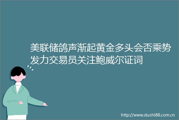 美联储鸽声渐起黄金多头会否乘势发力交易员关注鲍威尔证词