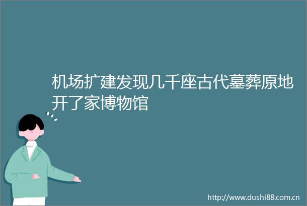机场扩建发现几千座古代墓葬原地开了家博物馆