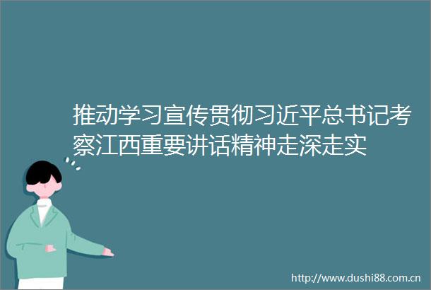 推动学习宣传贯彻总书记考察江西重要讲话精神走深走实