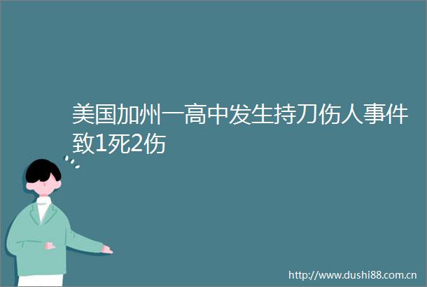 美国加州一高中发生持刀伤人致1死2伤