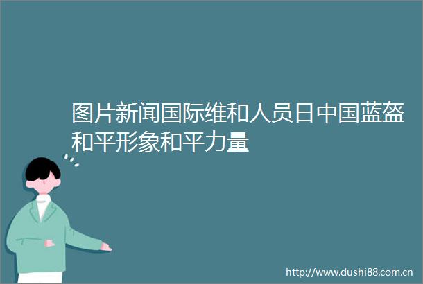 图片新闻国际维和人员日蓝盔和平形象和平力量
