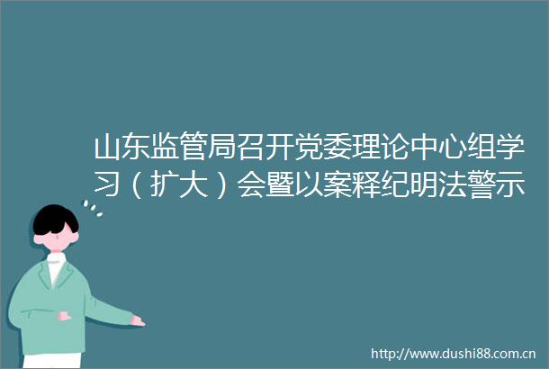 山东监管局召开党委理论中心组学习（扩大）会暨以案释纪明法警示教育大会