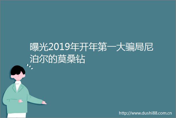 2019年开年第一大局尼泊尔的莫桑钻