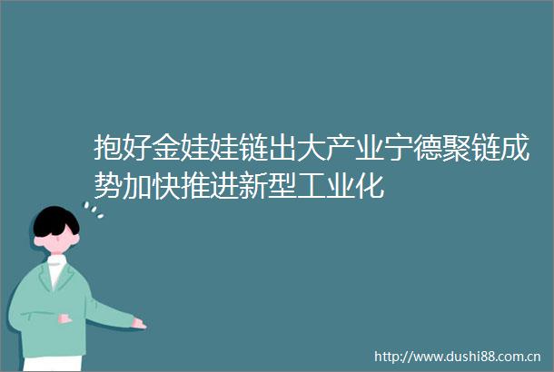 抱好金娃娃链出大产业宁德聚链成势加快推进新型工业化