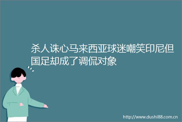 诛心马来西亚球迷嘲笑印尼但国足却成了调侃对象
