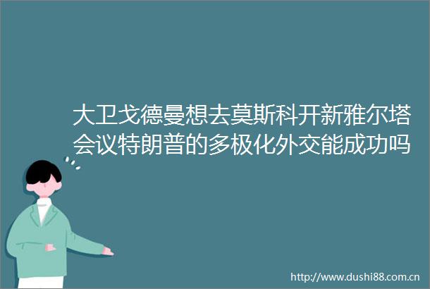 大卫戈德曼想去莫斯科开新雅尔塔会议特朗普的多极化外交能成功吗