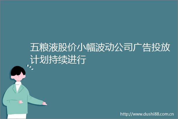 五粮液股价小幅波动公司投放计划持续进行