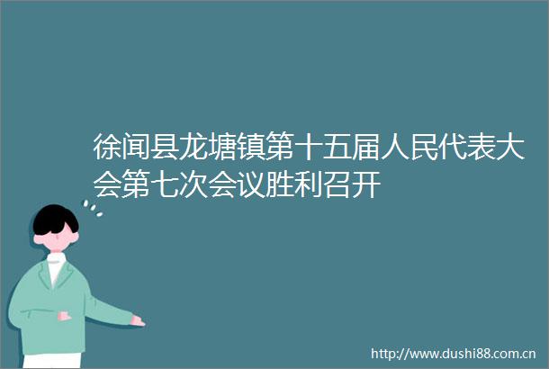 徐闻县龙塘镇第十五届代表大会第七次会议胜利召开