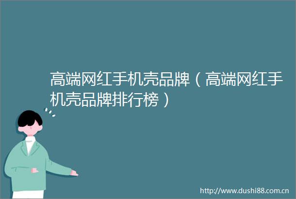 高端网红手机壳品牌（高端网红手机壳品牌排行榜）