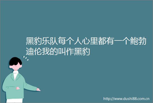 黑豹乐队每个人心里都有一个鲍勃迪伦我的叫作黑豹
