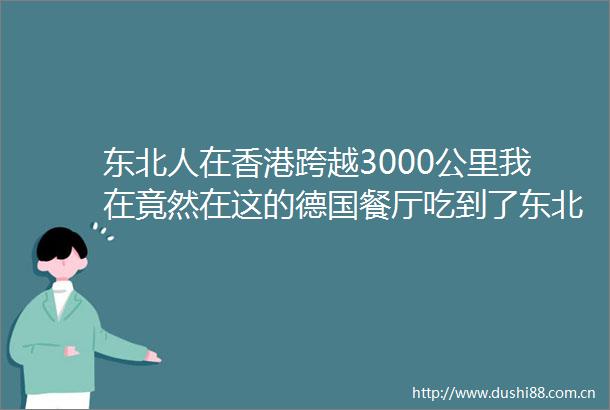 东北人在香港跨越3000公里我在竟然在这的德国餐厅吃到了东北酸菜