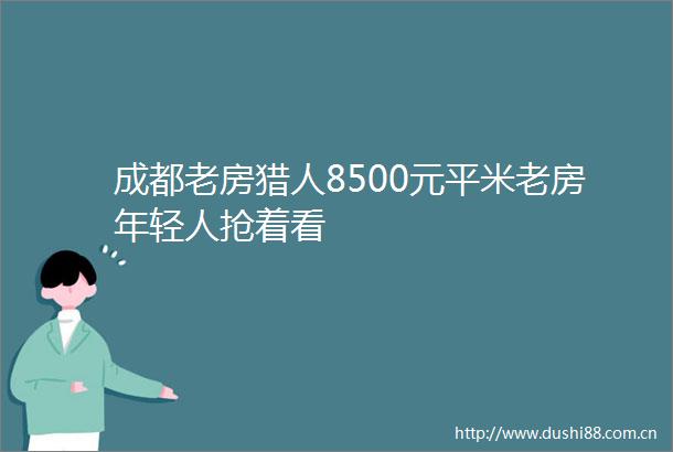 成都老房猎人8500元平米老房年轻人抢着看