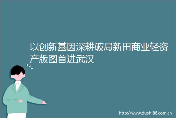 以创新基因深耕破局新田商业轻资产版图首进武汉
