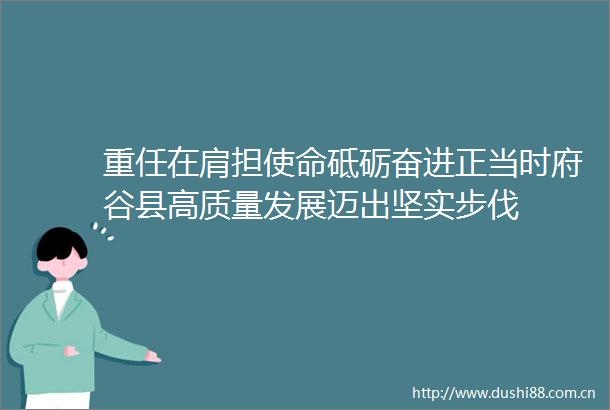 重任在肩担使命砥砺奋进正当时府谷县高质量发展迈出坚实步伐
