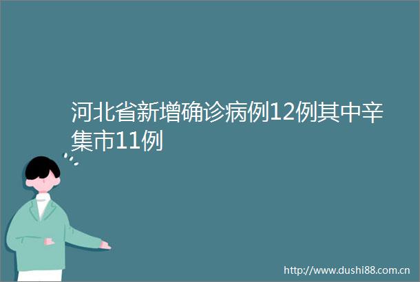 河北省新增确诊病例12例其中辛集市11例