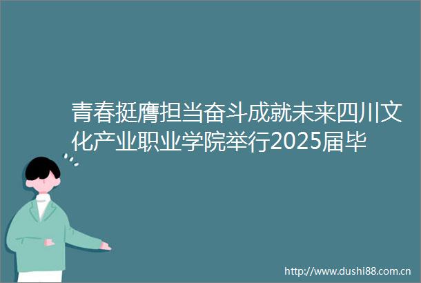 青春挺膺担当奋斗成就未来四川文化产业职业学院举行2025届毕业典礼