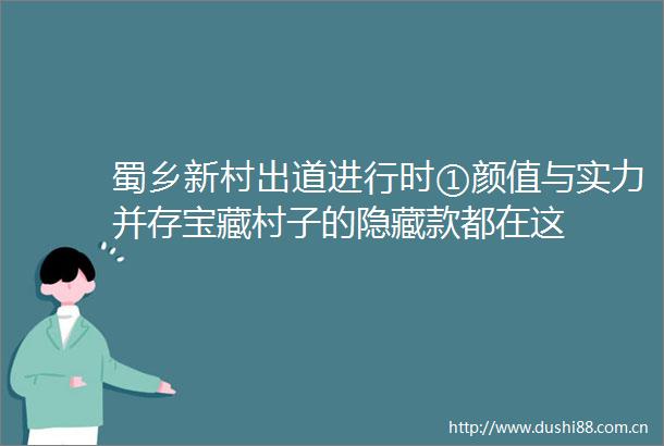 蜀乡新村出道进行时①颜值与实力并存宝藏村子的隐藏款都在这
