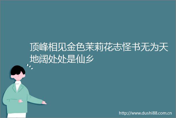 顶峰相见金色茉莉花志怪书无为天地阔处处是仙乡