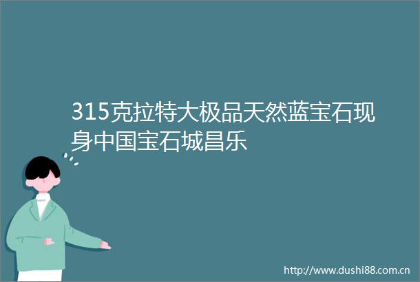 315克拉特大极品天然蓝宝石现身宝石城昌乐