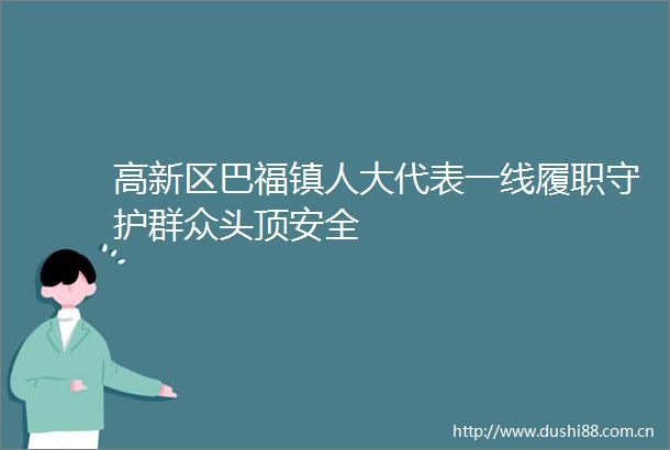 高新区巴福镇人大代表一线履职守护群众头顶安全