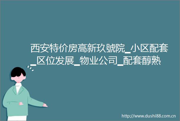 西安特价房高新玖號院▁小区配套▁区位发展▁物业公司▁配套醇熟