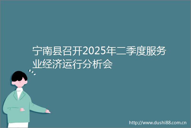 宁南县召开2025年二季度服务业经济运行分析会